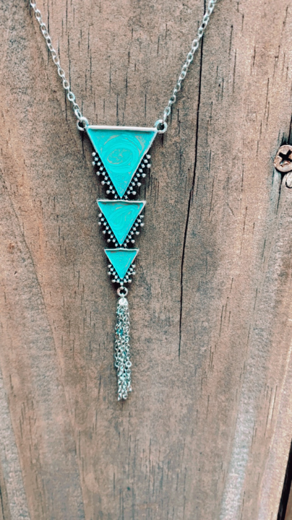 Triangle dangle necklace